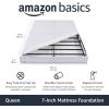 imageAmazon Basics Smart Box Spring Bed Base 5Inch Height Mattress Foundation ToolFree Easy Assembly Queen 79quotL x 595quotW x 5quotH WhiteQueen79L x 595W