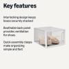 imageAmazon Basics Stackable and Foldable Clear Shoe Storage Organizer Box Large Pack of 12Medium
