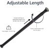 imageAmazon Basics Tension Curtain Rod Adjustable 5490quot Width  White Classic FinialBlack