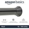 imageAmazon Basics Tension Curtain Rod Adjustable 5490quot Width  White Classic FinialBlack