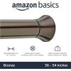 imageAmazon Basics Tension Curtain Rod Adjustable 5490quot Width  White Classic FinialBronze