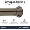 imageAmazon Basics Tension Curtain Rod Adjustable 5490quot Width  White Classic FinialBronze