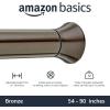 imageAmazon Basics Tension Curtain Rod Adjustable 5490quot Width  White Classic FinialBronze