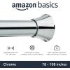 imageAmazon Basics Tension Curtain Rod Adjustable 5490quot Width  White Classic FinialChrome