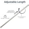 imageAmazon Basics Tension Curtain Rod Adjustable 5490quot Width  White Classic FinialNickel