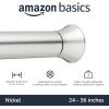 imageAmazon Basics Tension Curtain Rod Adjustable 5490quot Width  White Classic FinialNickel