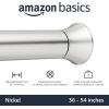 imageAmazon Basics Tension Curtain Rod Adjustable 5490quot Width  White Classic FinialNickel
