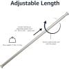 imageAmazon Basics Tension Curtain Rod Adjustable 5490quot Width  White Classic FinialNickel