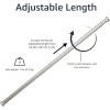 imageAmazon Basics Tension Curtain Rod Adjustable 5490quot Width  White Classic FinialNickel
