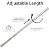 imageAmazon Basics Tension Curtain Rod Adjustable 5490quot Width  White Classic FinialNickel
