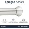 imageAmazon Basics Tension Curtain Rod Adjustable 5490quot Width  White Classic FinialNickel