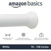 imageAmazon Basics Tension Curtain Rod Adjustable 5490quot Width  White Classic FinialWhite