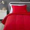 imageAmazon Basics 2 Piece Microfiber Kids Comforter and Pillow Sham Set All Seasons Twin Red SolidTwin