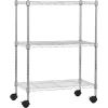 imageAmazon Basics 3Shelf Adjustable Heavy Duty Storage Shelving Unit on 2 PP Plastic Wheel Casters Metal Organizer Wire Rack 232quot L x 134quot W x 3275quot H ChromeChrome