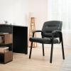 imageAmazon Basics Classic Faux Leather Office Desk Guest Chair with Metal Frame Black 274D x 236W x 358H in