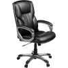 imageAmazon Basics Executive High Back Office Desk Chair Adjustable Height Tilt Swivel one Size WhitePewterBlackSilver