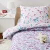 imageAmazon Basics Kids 3 Piece Cotton Reversible Comforter Set with Sham USTCP Certified Cotton FullQueen Unicorns and RainbowsUnicorns and Rainbows