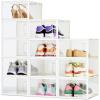 imageAmazon Basics Stackable and Foldable Clear Shoe Storage Organizer Box Large Pack of 12Medium