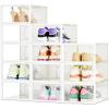 imageAmazon Basics Stackable and Foldable Clear Shoe Storage Organizer Box Large Pack of 12Small