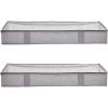imageAmazon Basics Under Bed Fabric Zipper Blanket Storage Container Bags with Window and Handles 2Pack 18 x 42 x 6 inches Gray18 x 42 x 6