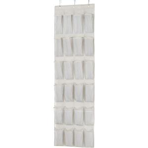 imageAmazon Basics 24 Medium Pocket OvertheDoor Hanging Shoe Organizer Light GreyLight Grey
