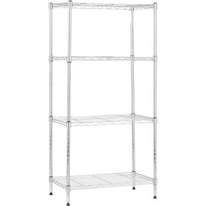 imageAmazon Basics 2Shelf Stackable Storage 133quot D x 232quot W x 222quot H BlackChrome