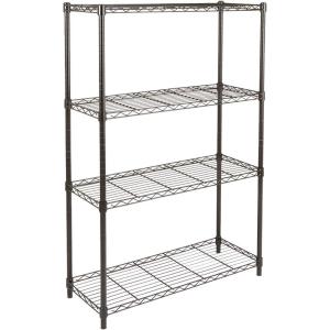 imageAmazon Basics 5Shelf Adjustable Heavy Duty Steel Wire Rack Storage Shelving Organizer for Kitchen Garage 36quot L x 14quot W x 72quot H BlackBlack