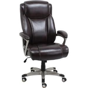 imageAmazon Basics Big and Tall Executive Chair  Adjustable with Armrest 350Pound Capacity285D x 3025W x 479H in Brown with Pewter FinishBlack
