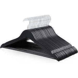 imageAmazon Basics Durable Wooden Suit Clothes Hangers  Cherry 20PackBlack
