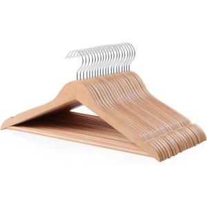 imageAmazon Basics Durable Wooden Suit Clothes Hangers  Cherry 20PackNatural