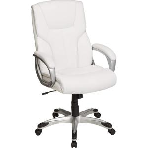 imageAmazon Basics Executive High Back Office Desk Chair Adjustable Height Tilt Swivel one Size WhitePewterWhite