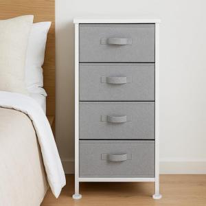 imageAmazon Basics Fabric 4Drawer Storage Organizer Unit for Closet WhiteWhite