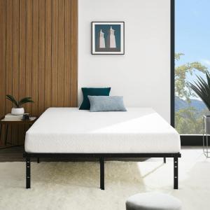 imageAmazon Basics Heavy Duty NonSlip Bed Frame with Steel Slats Easy Assembly  18quotH Queen BlackKing