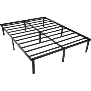 imageAmazon Basics Heavy Duty NonSlip Bed Frame with Steel Slats Easy Assembly  18quotH Queen BlackQueen