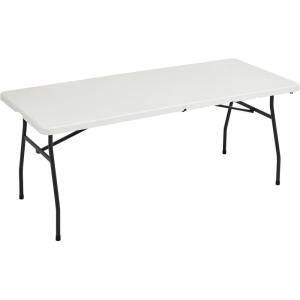 imageAmazon Basics Heavy Duty Portable Folding Table 6 ft with Carrying Handle Indoor ampamp Outdoor WhiteWhite