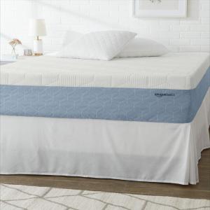 imageAmazon Basics Memory Foam Mattress Medium Firm Cooling Gel Full Size Mattress CertiPURUS Certified Foam 75 x 54 x 10 inches WhiteGrayCalifornia King