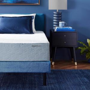 imageAmazon Basics Memory Foam Mattress Medium Firm Cooling Gel Full Size Mattress CertiPURUS Certified Foam 75 x 54 x 10 inches WhiteGrayTwin