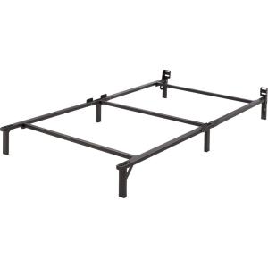 imageAmazon Basics Metal Twin Size Bed Frame 6Leg Base for Box Spring and Mattress Support ToolFree Easy Assembly BlackBlack