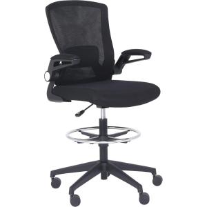 imageAmazon Basics MidBack Mesh Office Drafting Chair Stool with Adjustable Footrest FlipUp Arms BlackFlip up arms