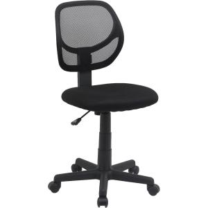 imageAmazon Basics Rolling Desk Chair Adjustable Low Back Padded Seat Breathable Mesh Swivel Black 2125quot D x 225quot W x 38quot HBlack
