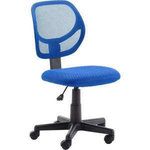imageAmazon Basics Rolling Desk Chair Adjustable Low Back Padded Seat Breathable Mesh Swivel Black 2125quot D x 225quot W x 38quot HBlue