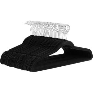imageAmazon Basics Slim Velvet NonSlip SpaceSaving Suit Clothes Hangers Pack of 100 IvoryBeigeBlack