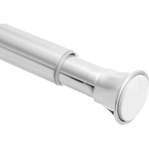 imageAmazon Basics Tension Curtain Rod Adjustable 5490quot Width  White Classic FinialChrome