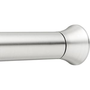 imageAmazon Basics Tension Curtain Rod Adjustable 5490quot Width  White Classic FinialNickel