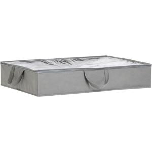 imageAmazon Basics Under Bed Fabric Zipper Blanket Storage Container Bags with Window and Handles 2Pack 18 x 42 x 6 inches Gray302 x 20 x 57