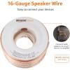 imageAmazon Basics 16Gauge Speaker Wire Cable 50 feet Transparent50 Feet