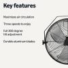 imageAmazon Basics 18quot Outdoor Misting Fan WallMounted Industrial Fan Waterproof IP44 With Tilt Head HeavyDuty Metal Blades Dual Ball Bearing Motor 3 Speeds Up to 1550 RPM and 3781 CFM BlackWall Mounted Fan