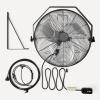 imageAmazon Basics 18quot Outdoor Misting Fan WallMounted Industrial Fan Waterproof IP44 With Tilt Head HeavyDuty Metal Blades Dual Ball Bearing Motor 3 Speeds Up to 1550 RPM and 3781 CFM BlackOutdoor Misting Fan