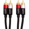 imageAmazon Basics 2 RCA Audio Cable for AmplifierActive Speakers or Subwoofer with GoldPlated Plugs 8 Feet BlackBlack