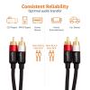 imageAmazon Basics 2 RCA Audio Cable for AmplifierActive Speakers or Subwoofer with GoldPlated Plugs 8 Feet BlackBlack